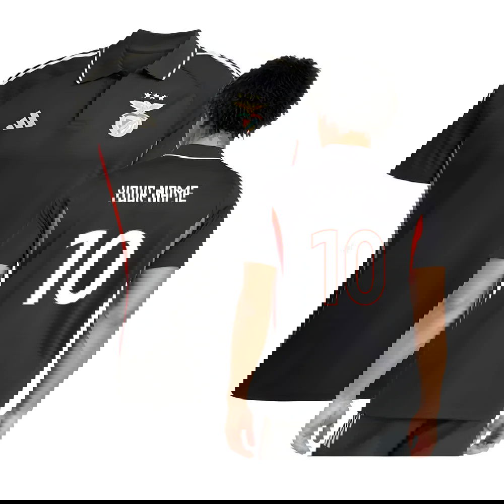 2025-2026 Benfica Polo Shirt (Black) (Your Name)