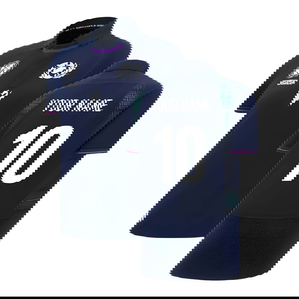 2025-2026 Scotland Home WRWC Poly Rugby Shirt (Kids) (Your Name)