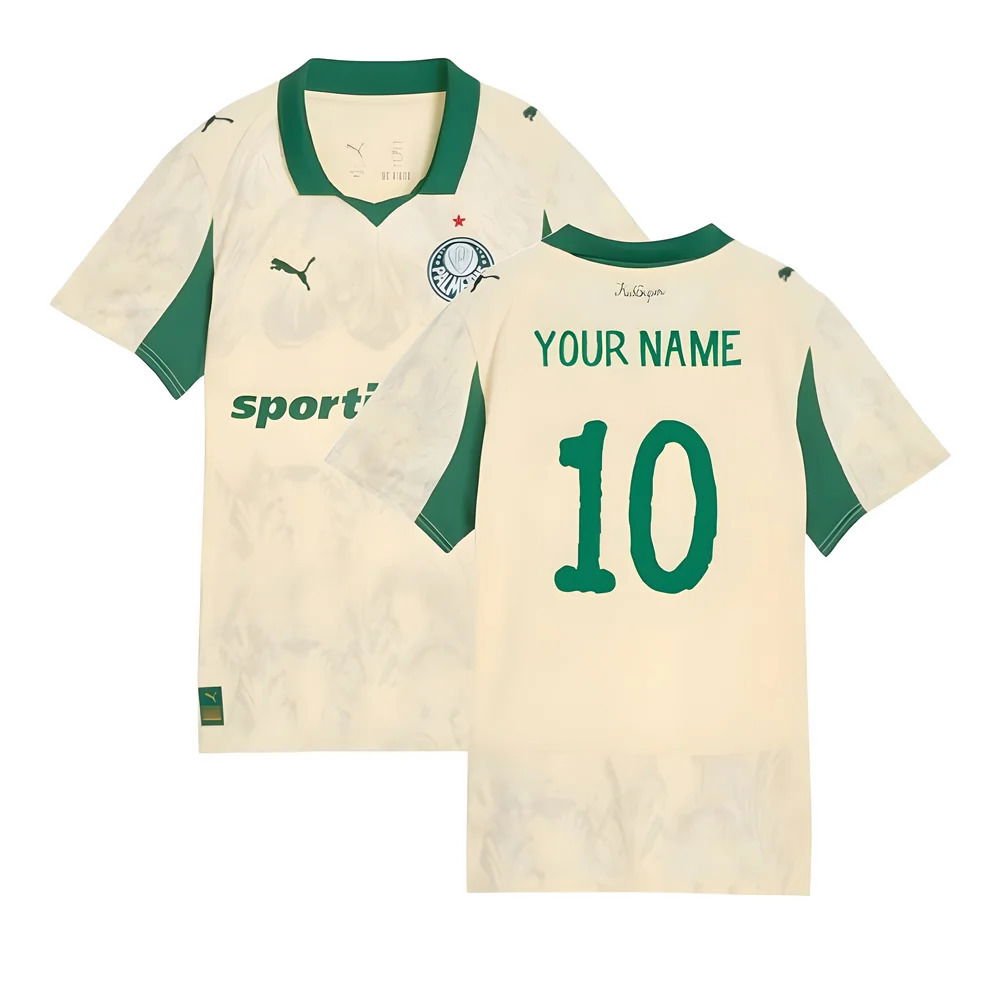 2025-2026 KIDSUPER x SE Palmeiras CWC Shirt (Vanilla) - Womens (Your Name)