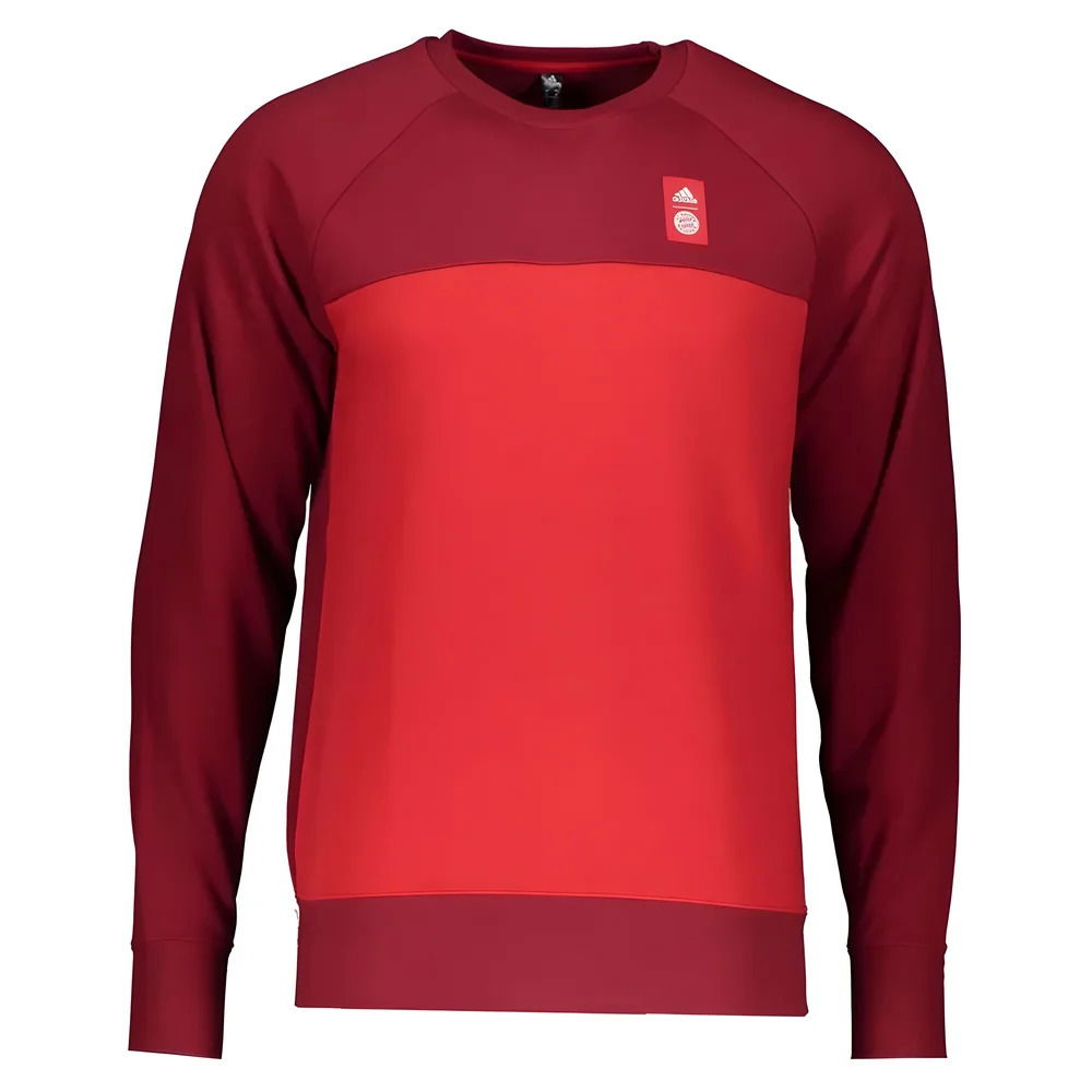 2021-2022 Bayern Munich Graphic Crew Sweat (Red)