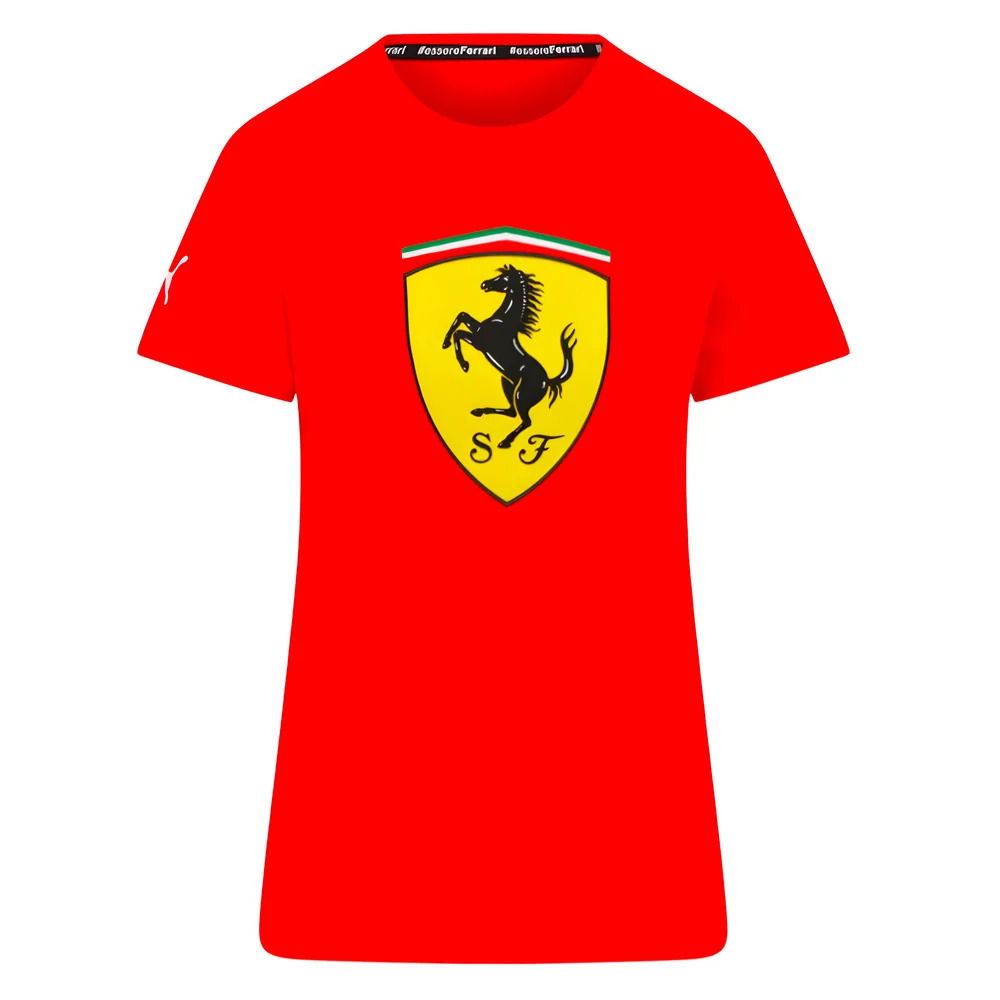 2023 Ferrari Fanwear Big Shield Tee (Red) - Ladies