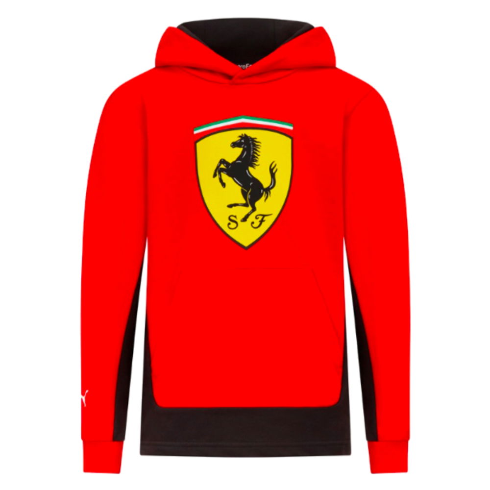 2024 Ferrari Fanwear Big Shield Hoodie (Red) - Kids