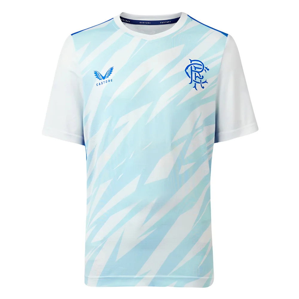Rangers Unisex Castore White 2023-2024 Players Match Day Home Tee (White) - Kids