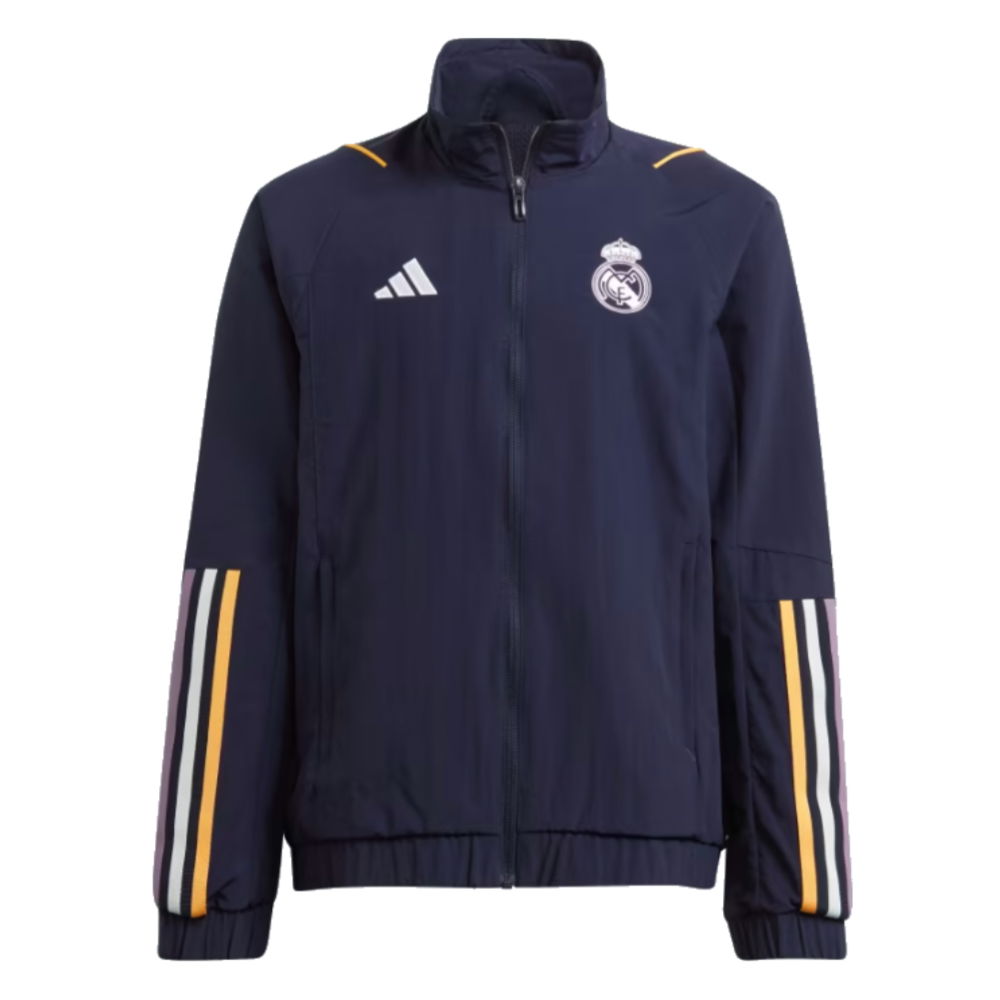 2023 2024 Real Madrid Presentation Jacket Navy Kids IB0864 Uksoccershop