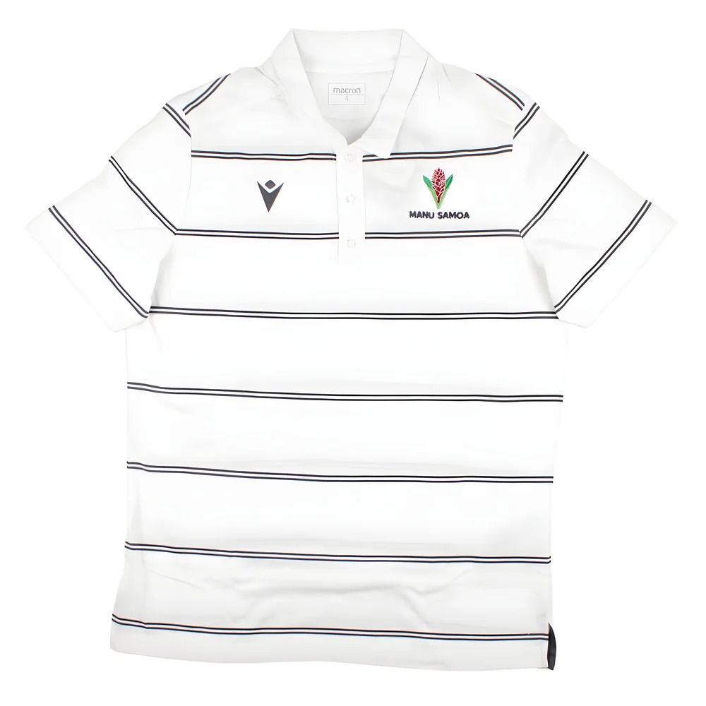 2023-2024 Samoa Rugby Travel Player Cotton Polo Shirt (White)