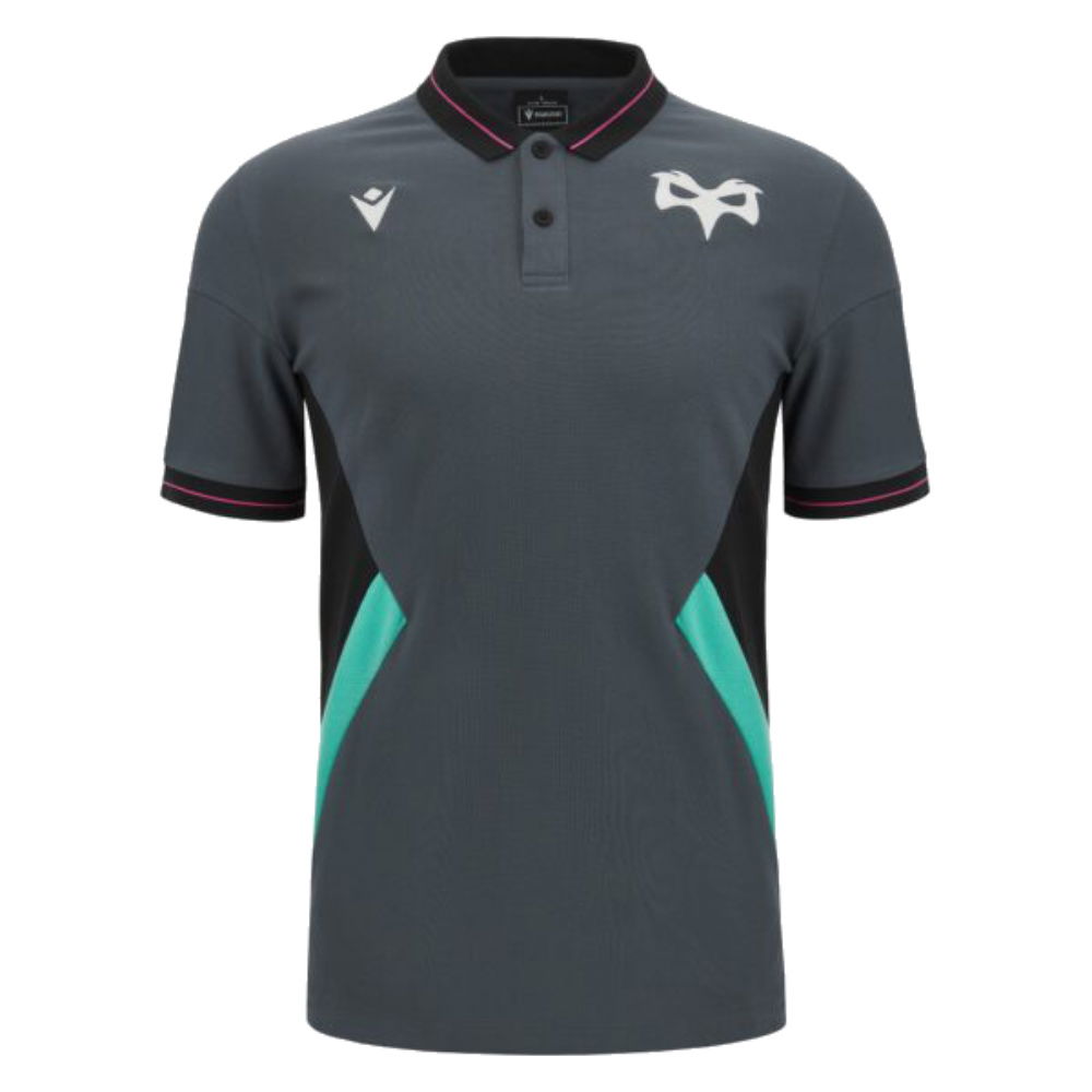 2023-2024 Ospreys Rugby Travel Fit Polo Shirt (Grey)