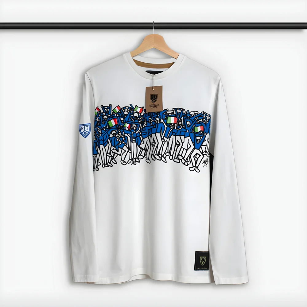Italy Azzurri Fans Football LS Tee (White)