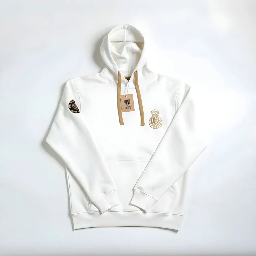 Madrid Corona Retro Football Hoodie (White)