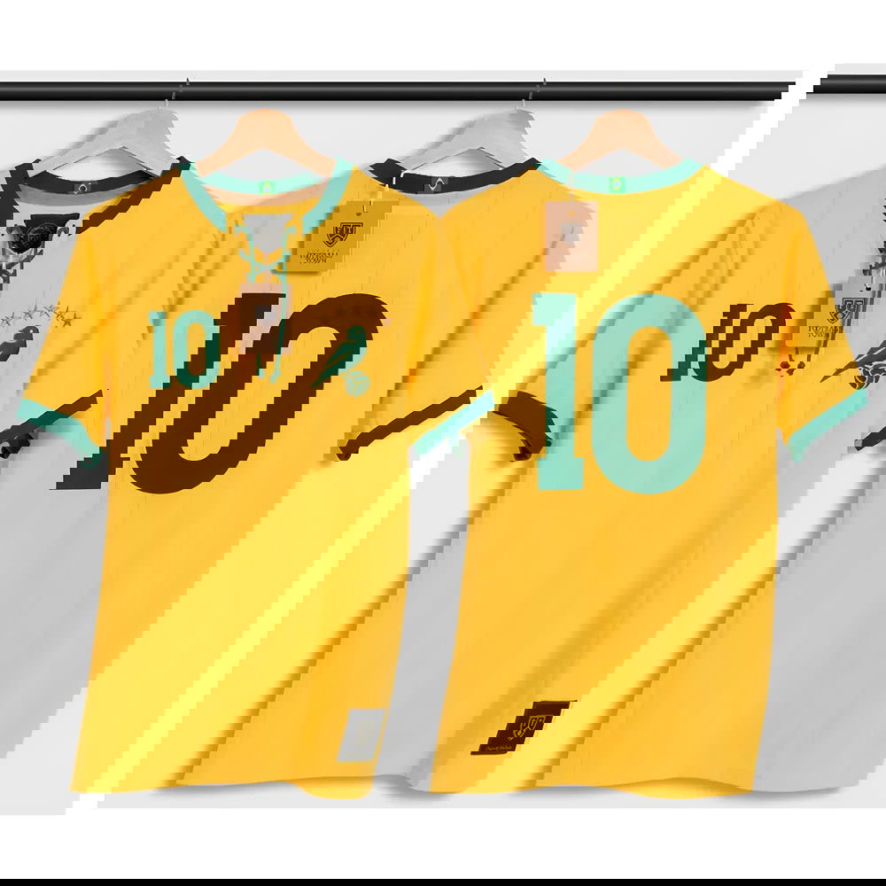 Brazil Retro Home Shirt With Laces Canarinha