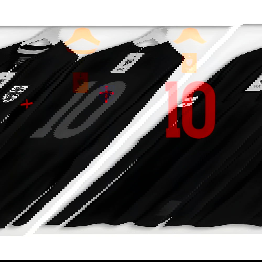 England Retro Shirt Black The Lions Cross