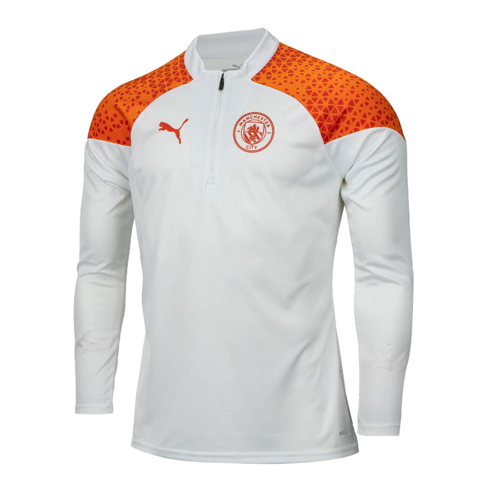 Man City Training Half Zip Top (Marble) 2023-2024 Men's White Polyester Manchester City Made By: Puma