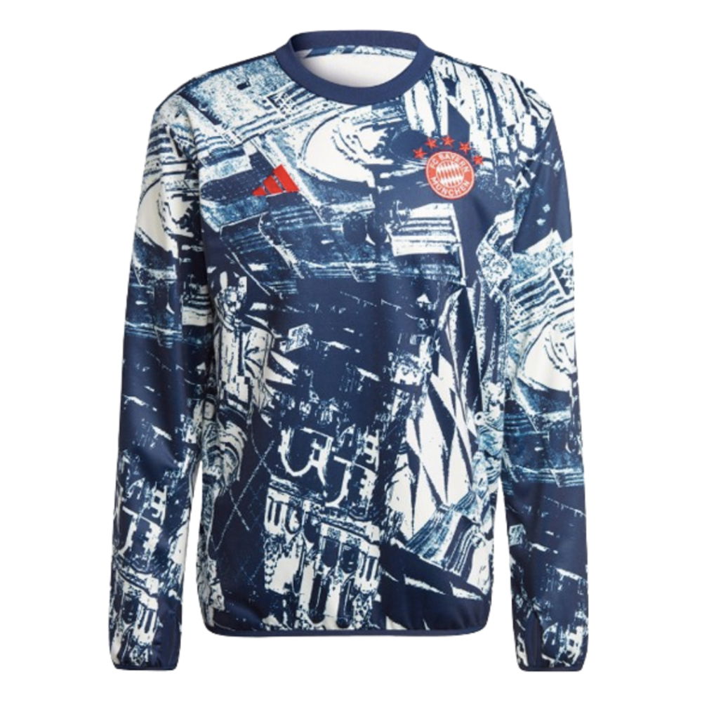 Bayern Munich Pre-Match Warm Up Top (Off White) 2023-2024 Men's L Polyester Made By: Adidas