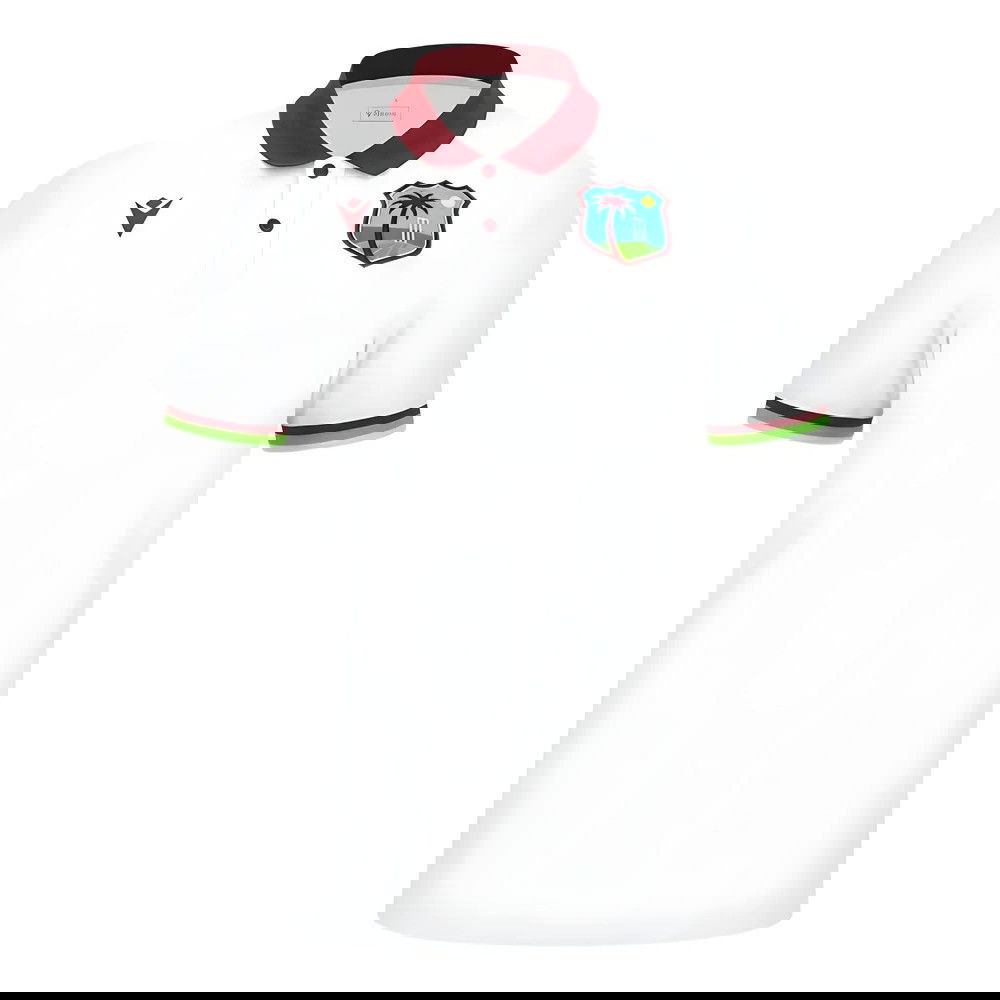 2023-2024 West Indies Cricket Player Travel Polo Shirt S/S (White)