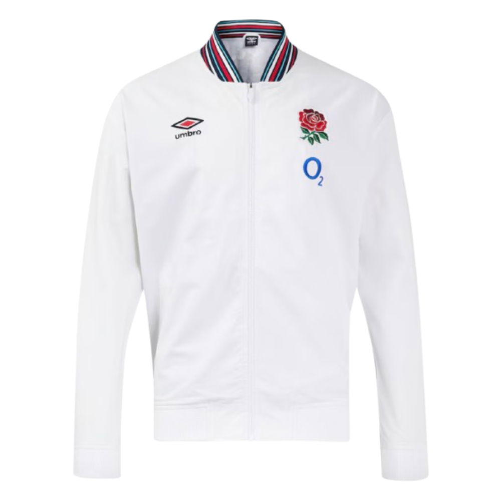 2024-2025 England Rugby Anthem Jacket O2 (White) - Kids