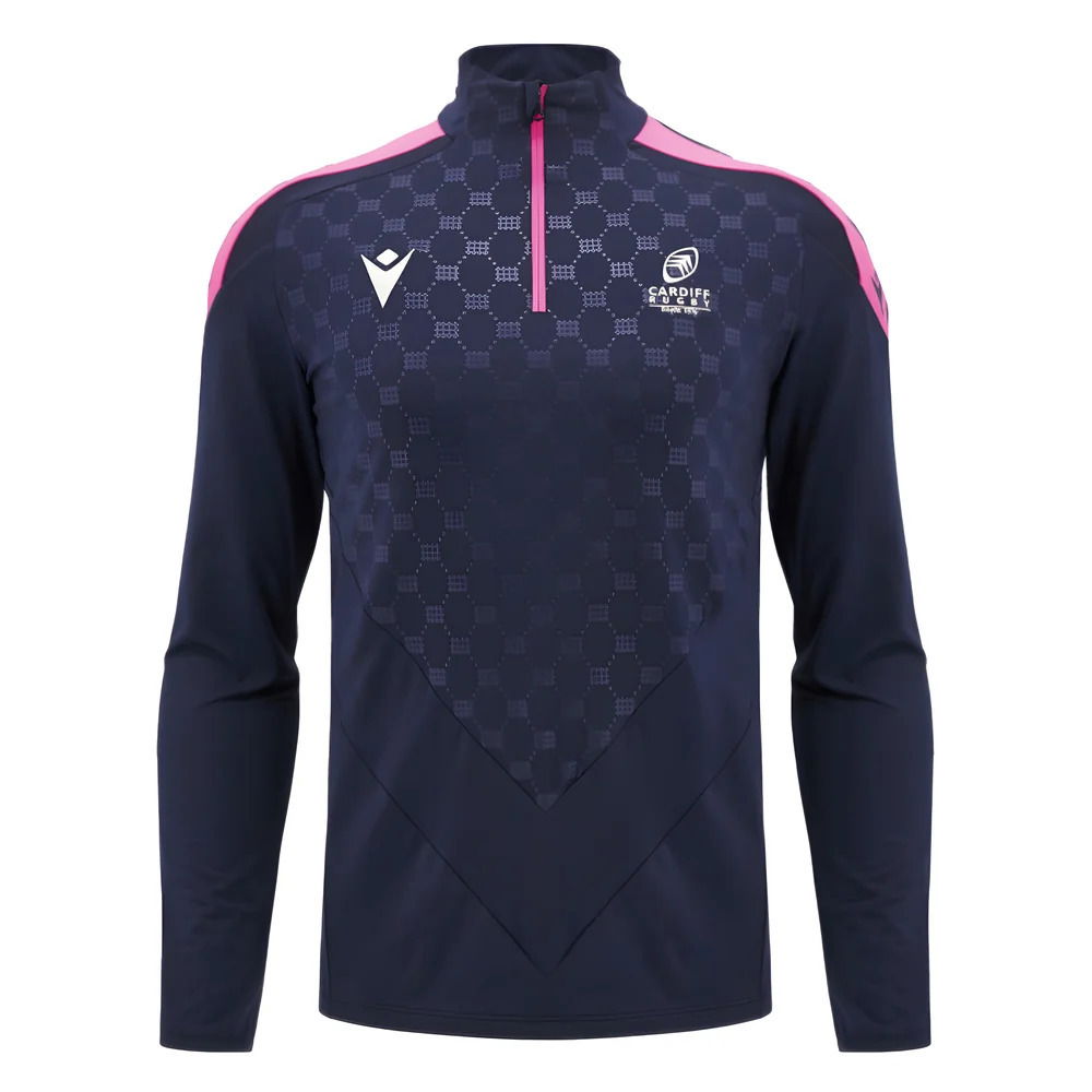 2024-2025 Cardiff Blues Rugby Heavy 1/4 Zip Top (Navy)