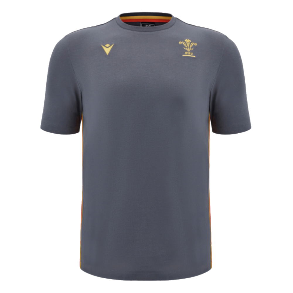 2024-2025 Wales Rugby Travel Cotton T-Shirt (Anthracite) - Kids