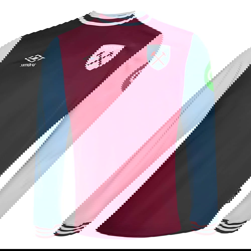 2024-2025 West Ham Long Sleeve Home Shirt (Kids)