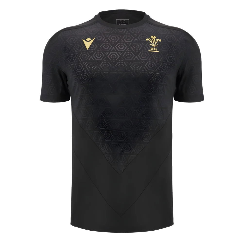 2024-2025 Wales Rugby WRU Poly Training Shirt (Black) - Kids