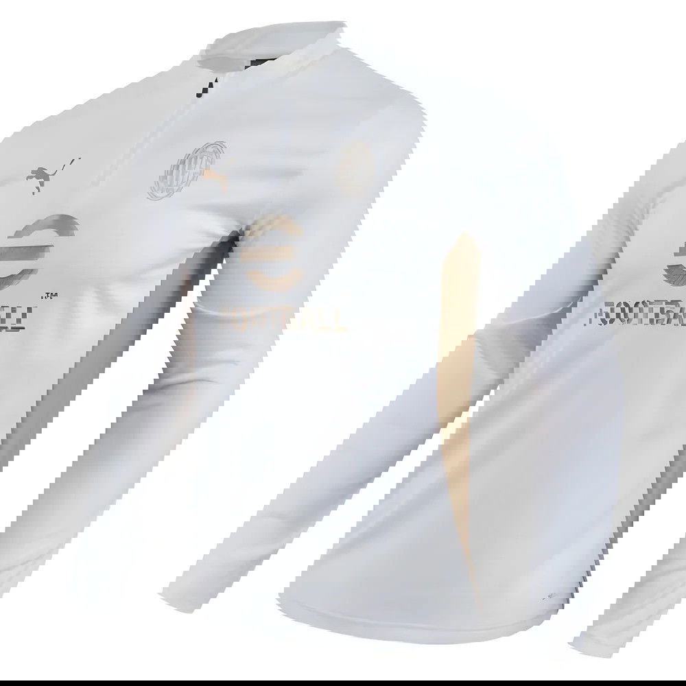 2024-2025 AC Milan Training 1/4 Zip Top (White)