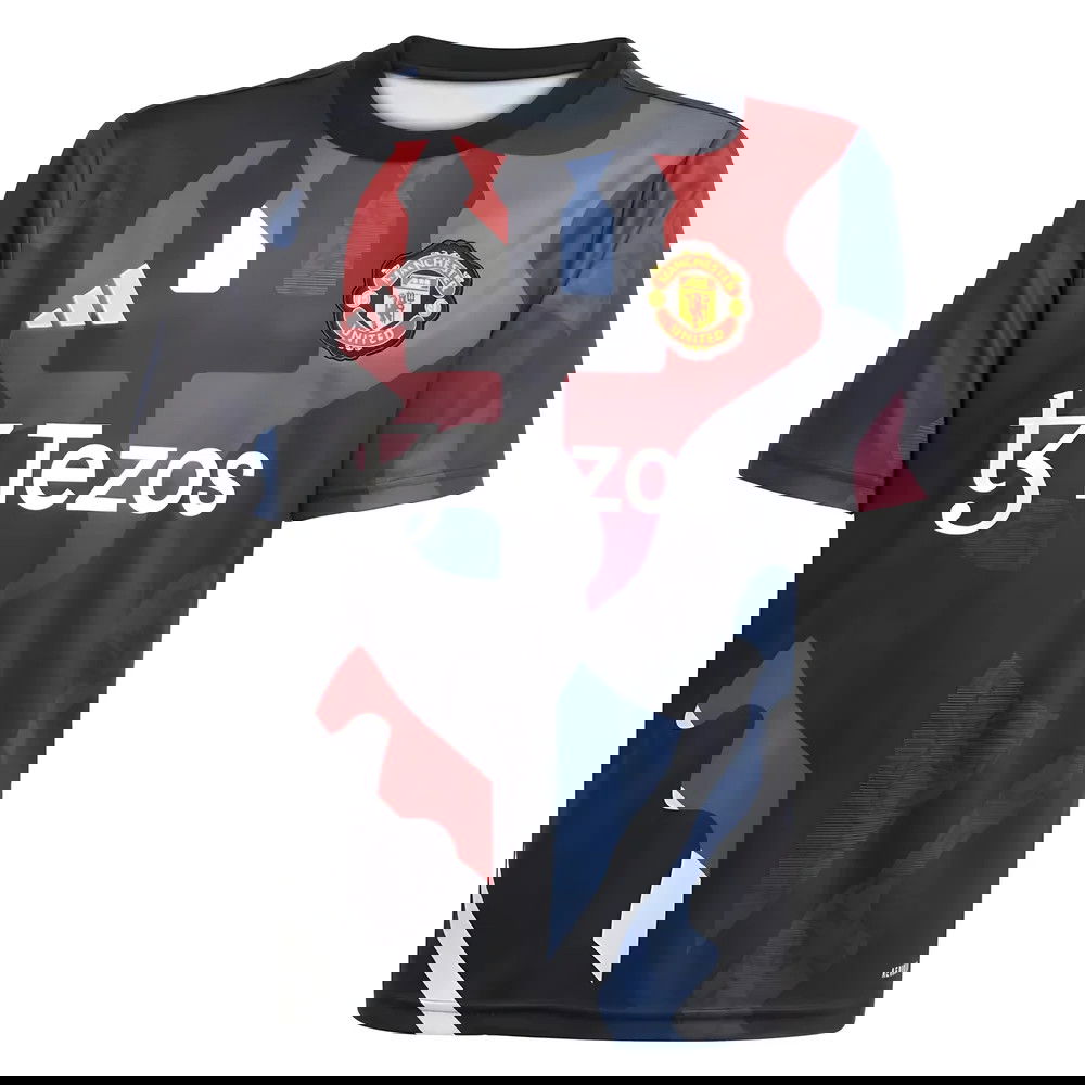 2024-2025 Man Utd Pre-Match Jersey (Black) - Kids