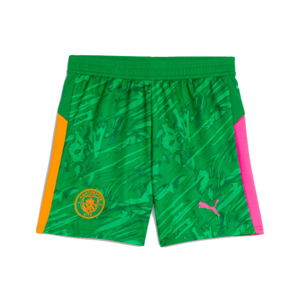 2025-2026 Man City Goalkeeper Away Shorts (Green) - Kids
