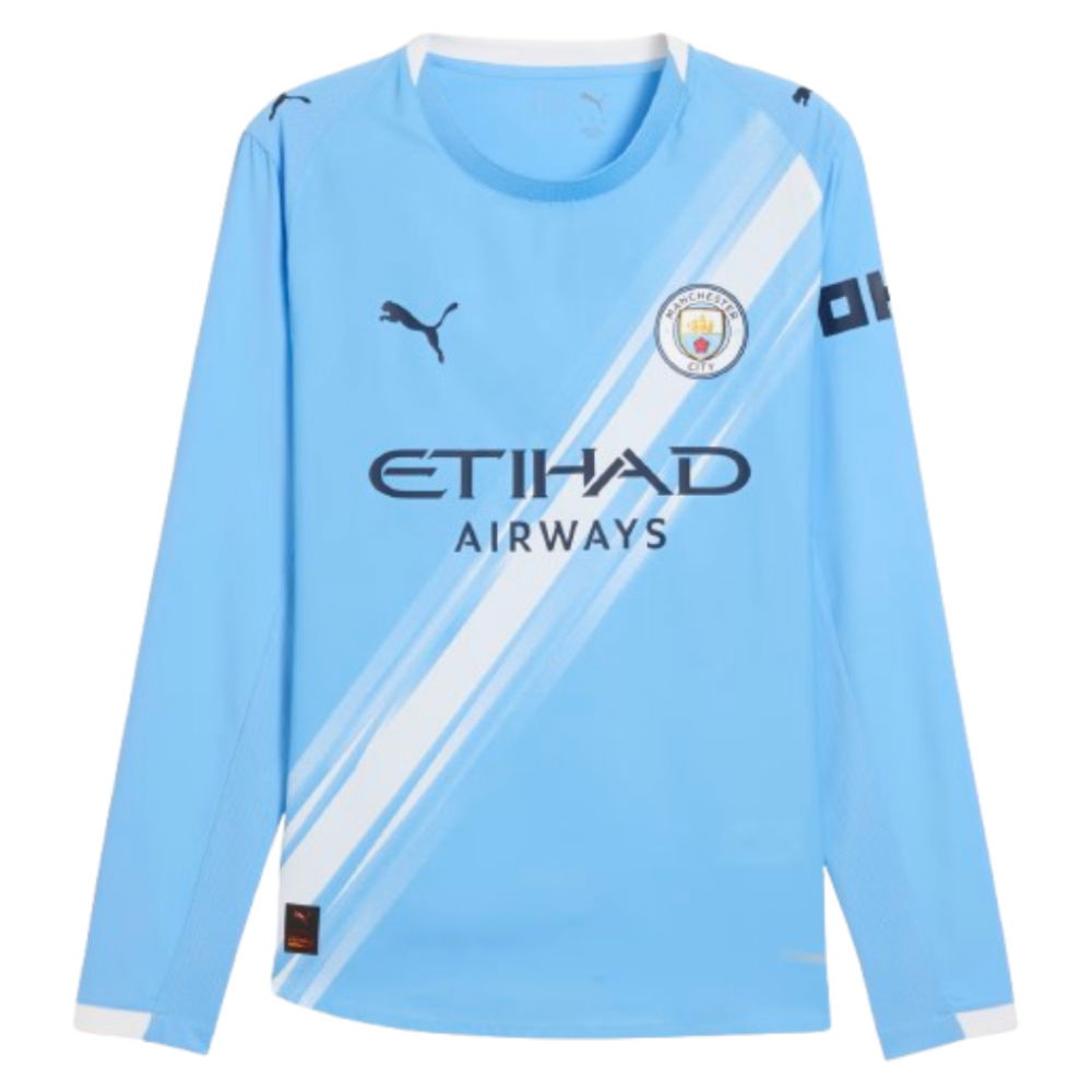 2025-2026 Man City Authentic Long Sleeve Home Shirt