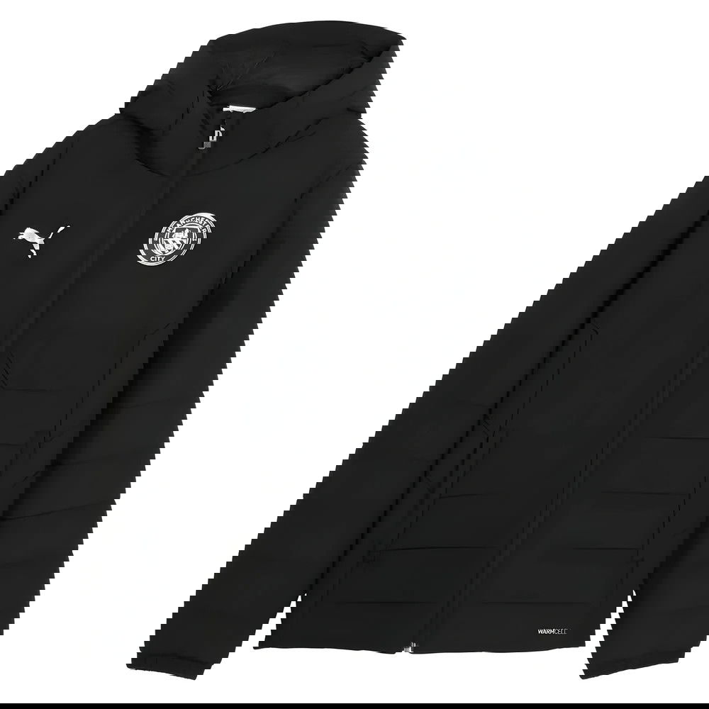 2025-2026 Man City Hooded Padded Coat (Black) - Kids