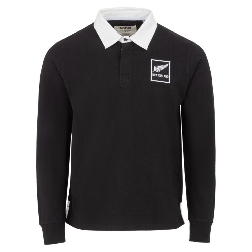 Kooga Vintage New Zealand Men\'s LS Rugby Shirt (Black)