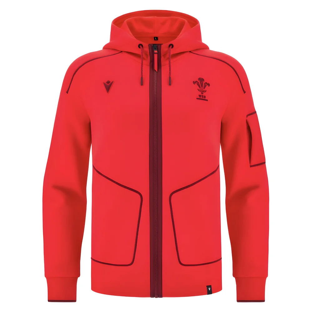 2025-2026 Wales WRU Ath Travel Player Full Zip (Red)