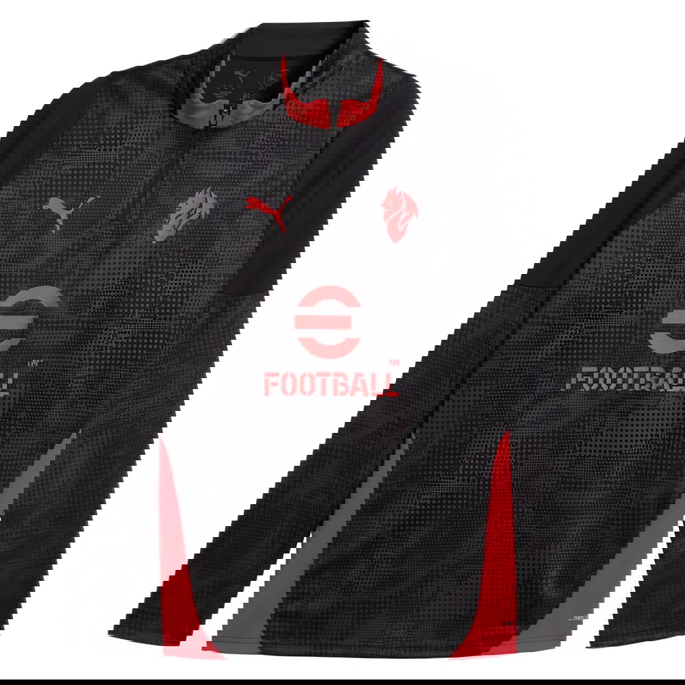 2025-2026 AC Milan Training 1/4 Zip Top (Black)