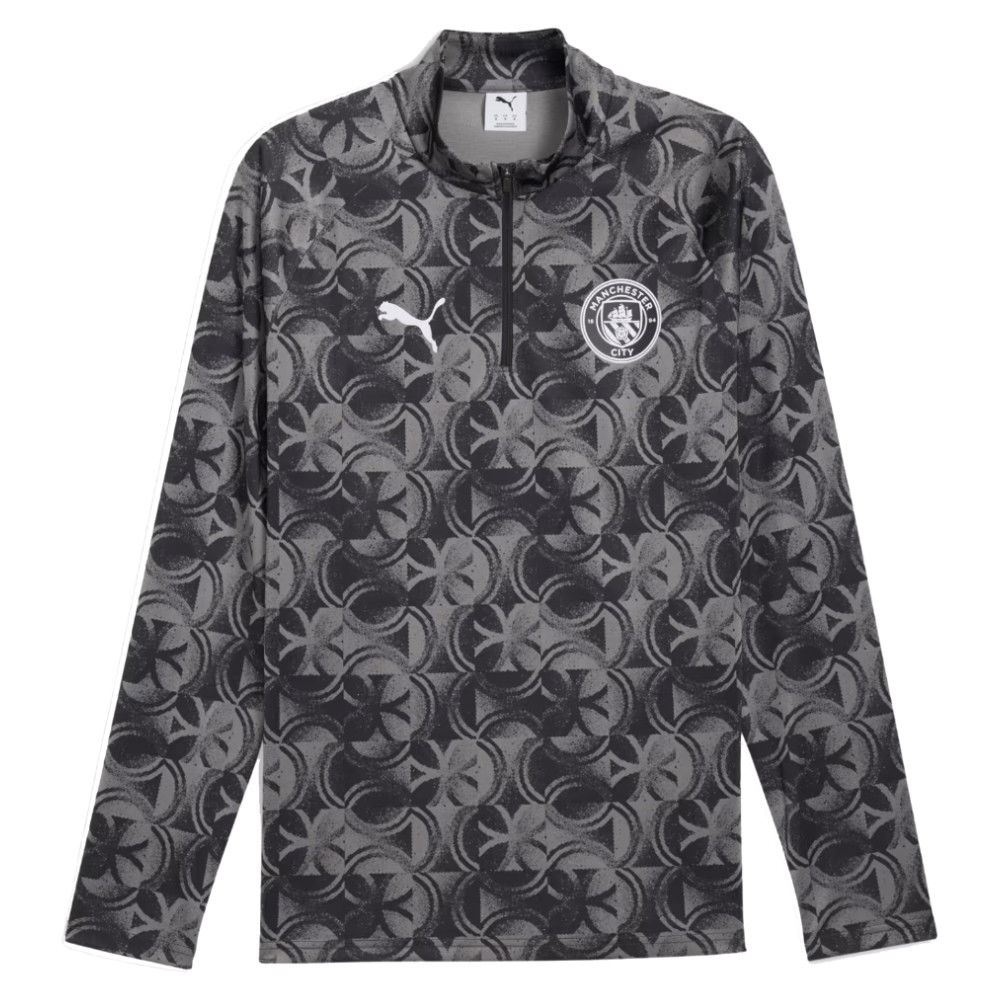 2025-2026 Man City Warm Up 1/4 Zip Top (Black)