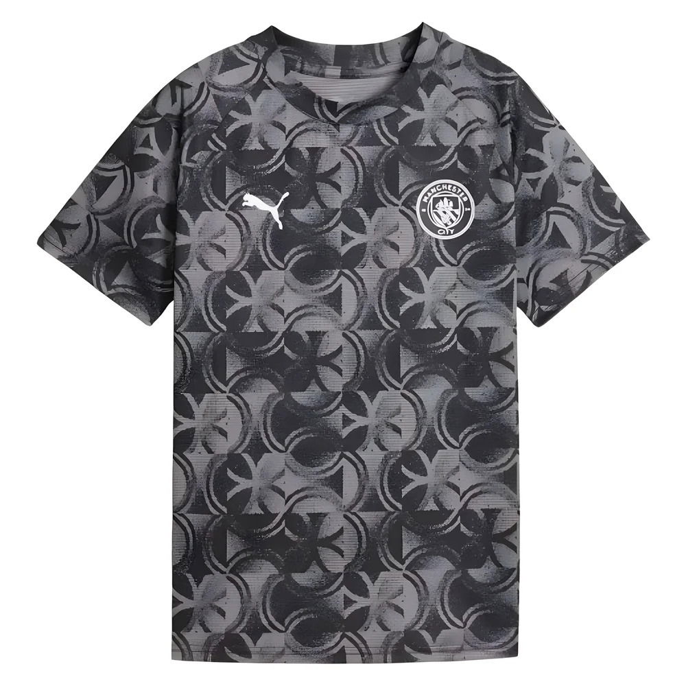 2025-2026 Man City Warm Up Jersey (Black) - Kids