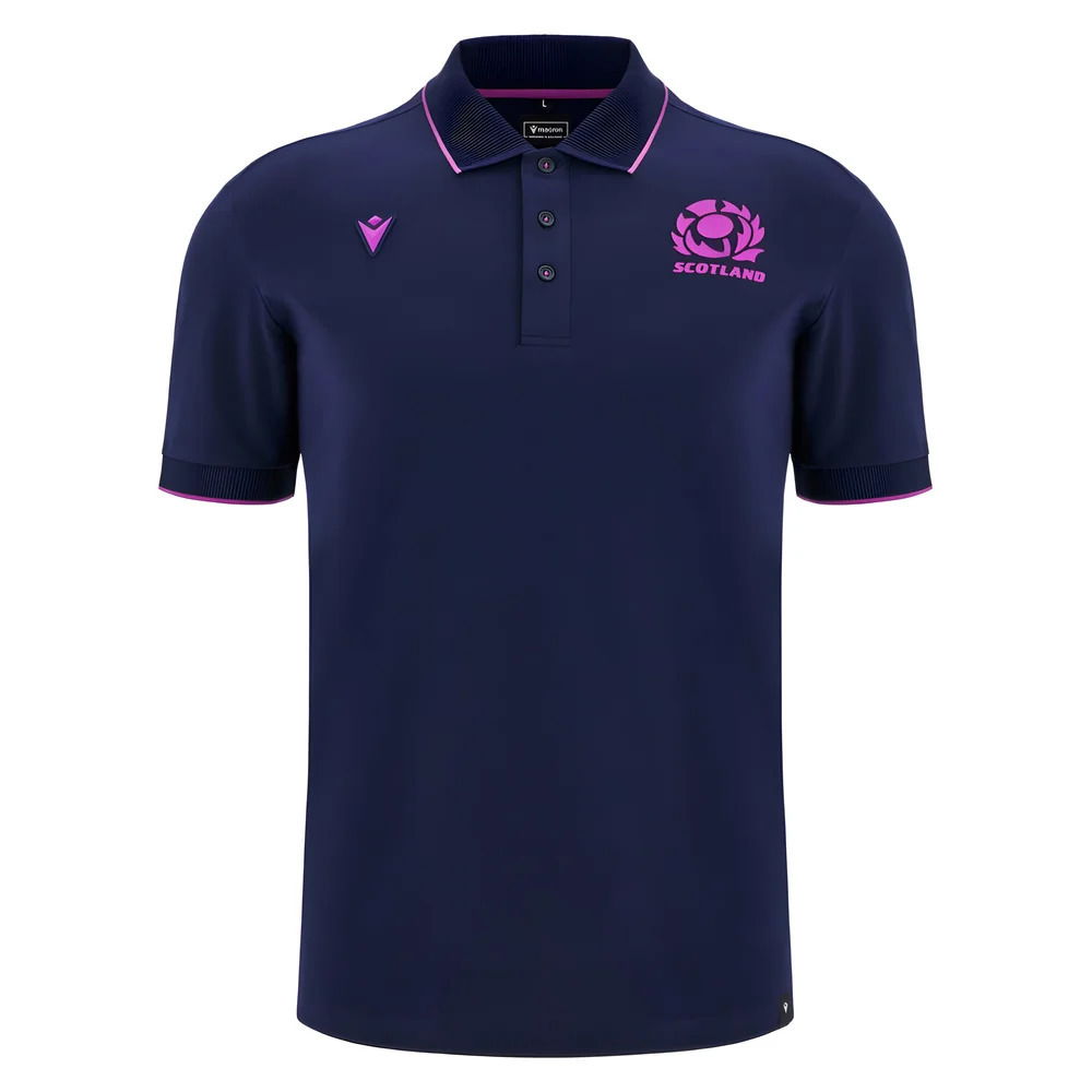 2025-2026 Scotland Rugby Ath Polo Piquet Shirt (Navy)