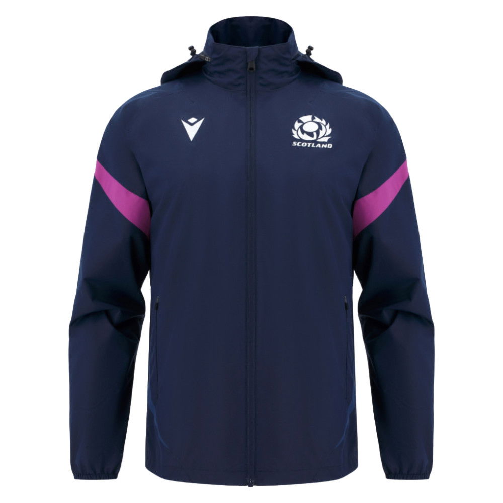 2025-2026 Scotland Rugby Training Rainjacket (Navy)