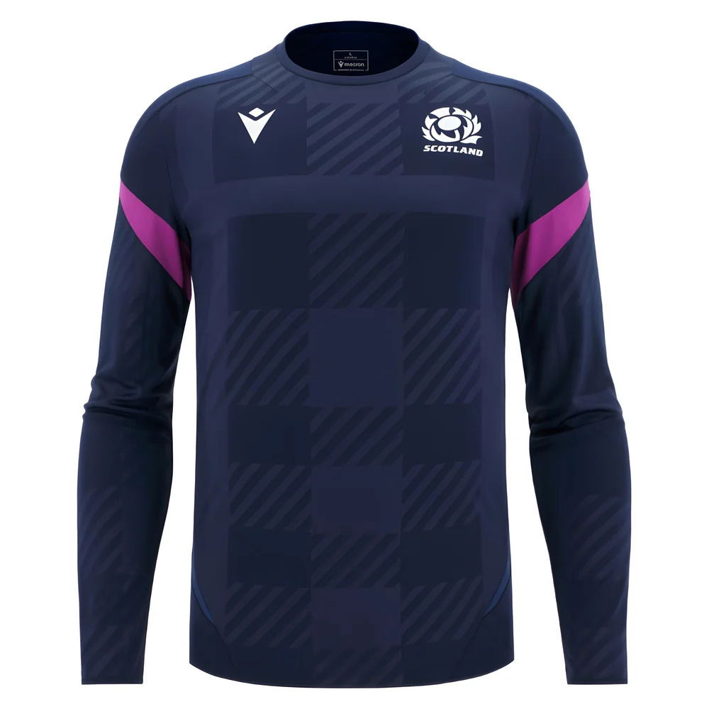2025-2026 Scotland Rugby Training Poly LS Shirt (Navy)