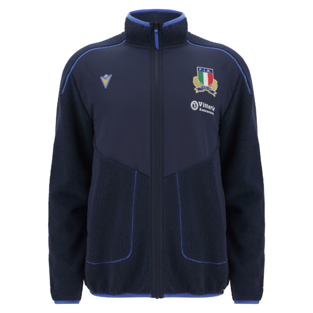 2025-2026 Italy FIR Rugby Ath Teddy Jacket (Navy)