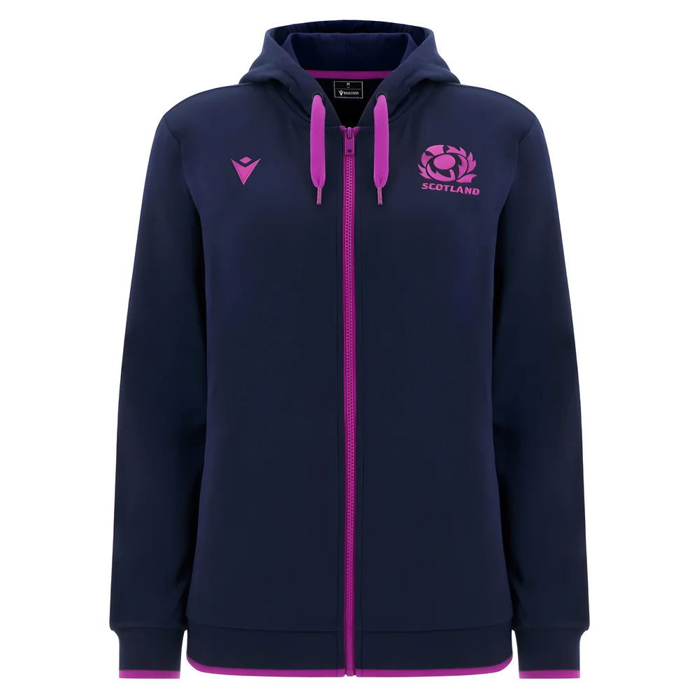 2025-2026 Scotland Rugby Travel Full Zip Hoody (Navy) - Womens