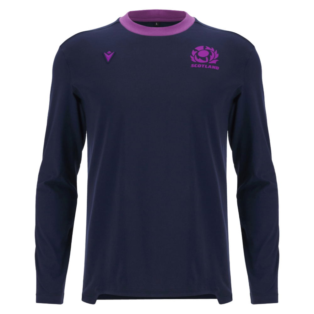 2025-2026 Scotland Rugby Ath Cotton LS Tee (Navy)