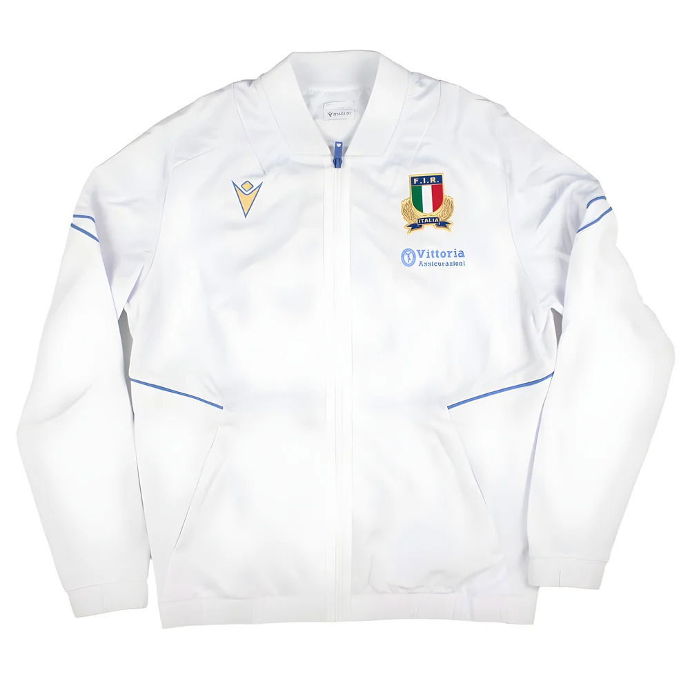 2025-2026 Italy FIR Rugby Training Full Zip Top (White)