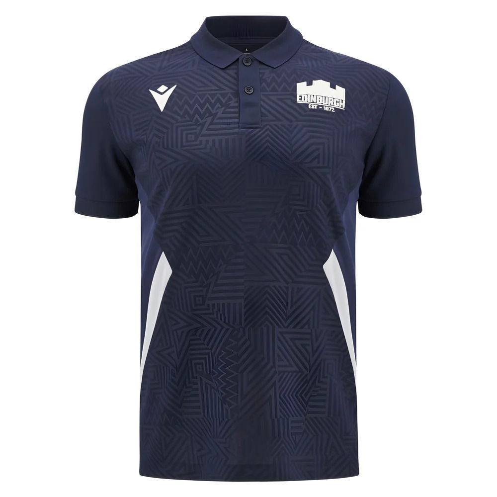 2025-2026 Edinburgh Rugby Travel Polo Shirt (Navy)