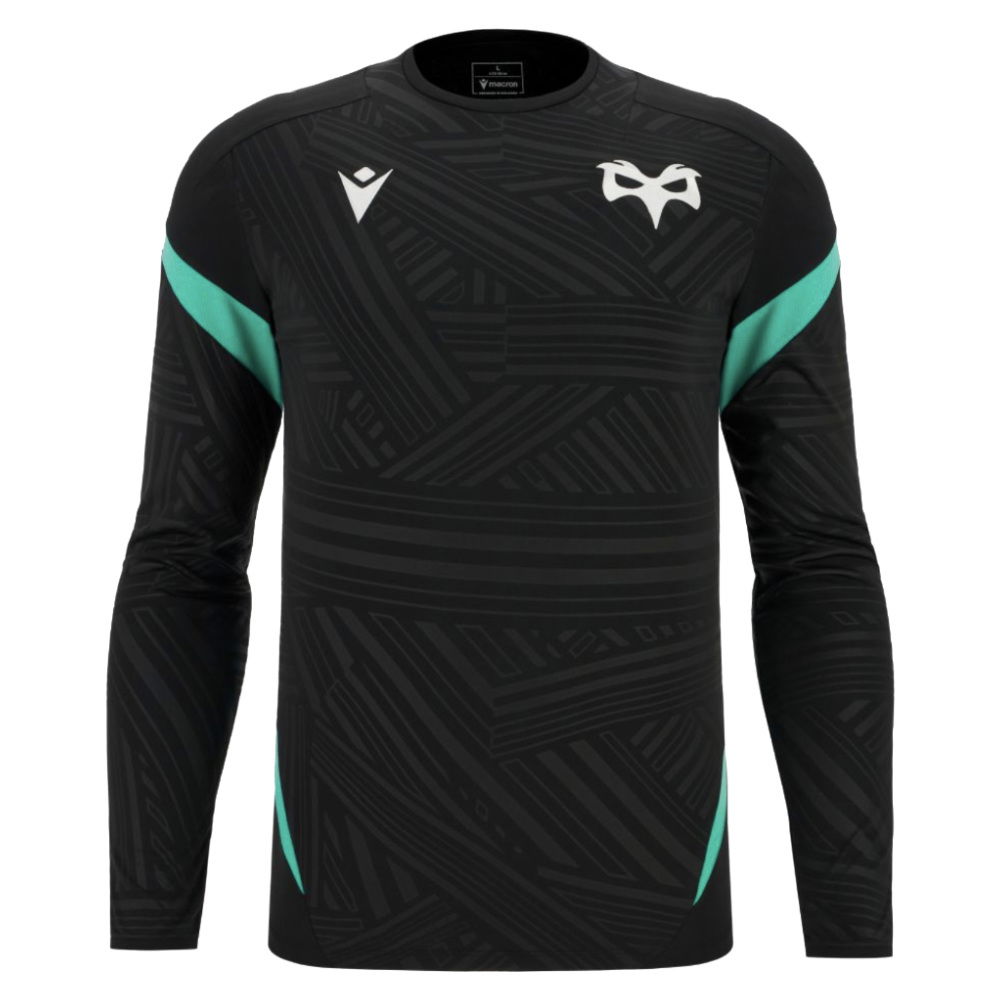 2025-2026 Ospreys Rugby Poly LS Training Tee (Black)