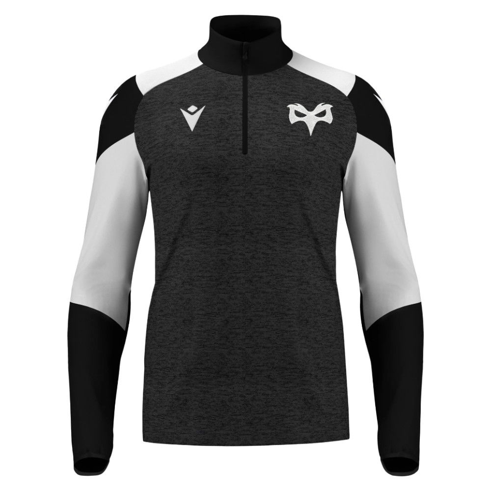 2025-2026 Ospreys Rugby 1/4 Zip Training Top (Black)