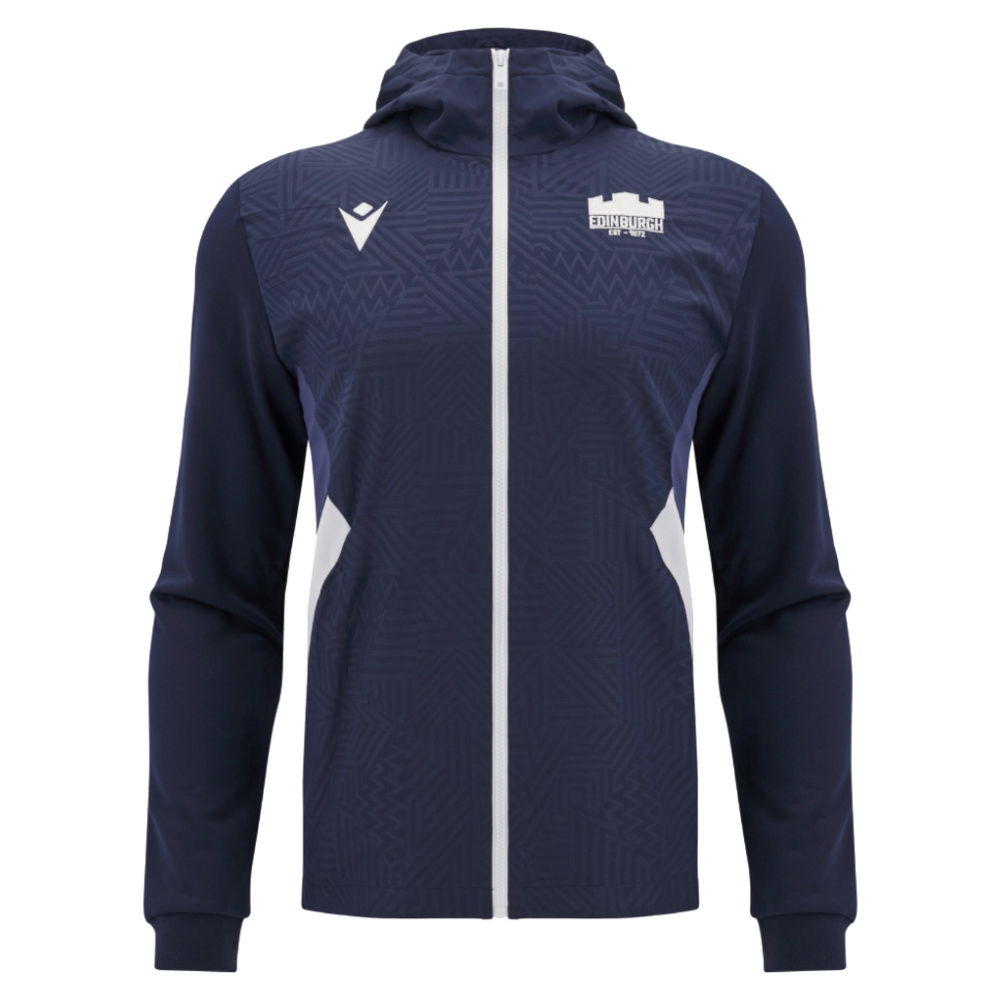 2025-2026 Edinburgh Rugby Hooded Warm Up Jacket (Navy)