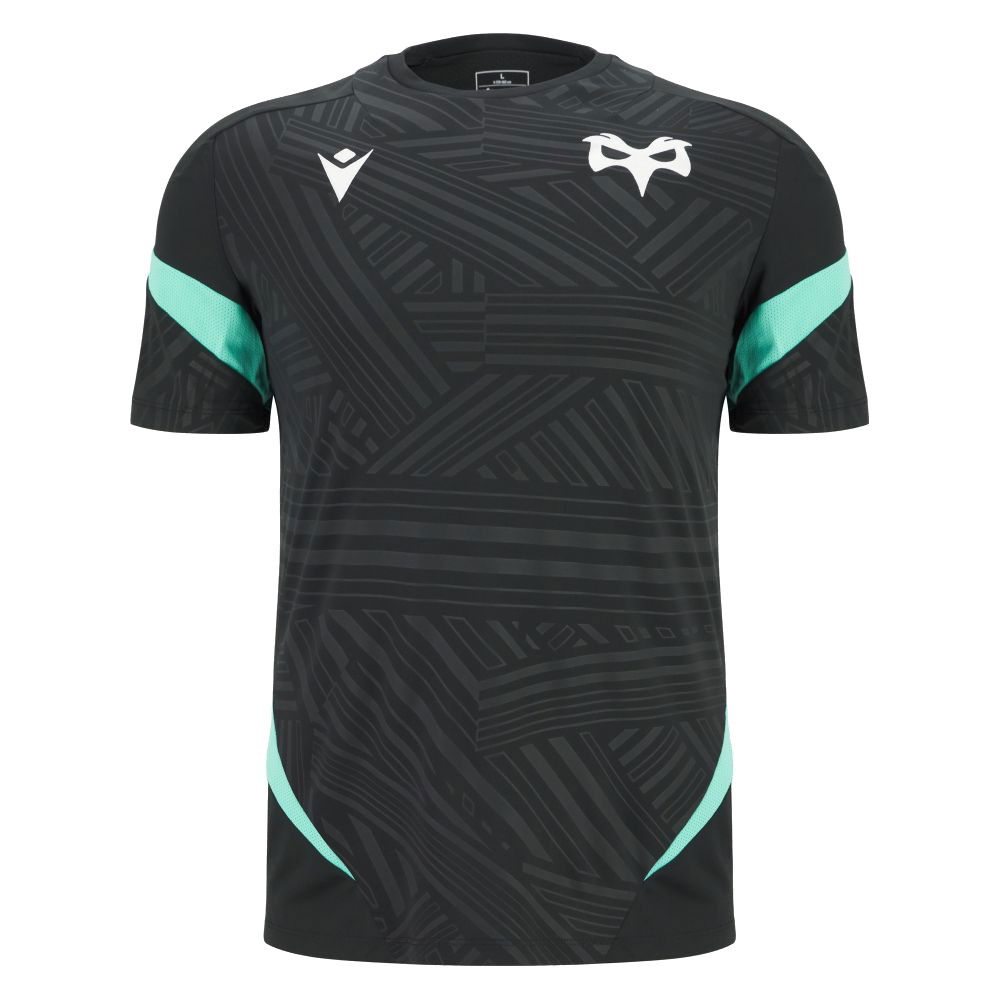 2025-2026 Ospreys Rugby Training Poly T-Shirt (Black)
