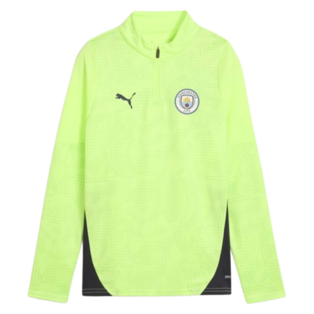 2025-2026 Man City Training 1/4 Zip Top (Fizzy Apple) - Kids