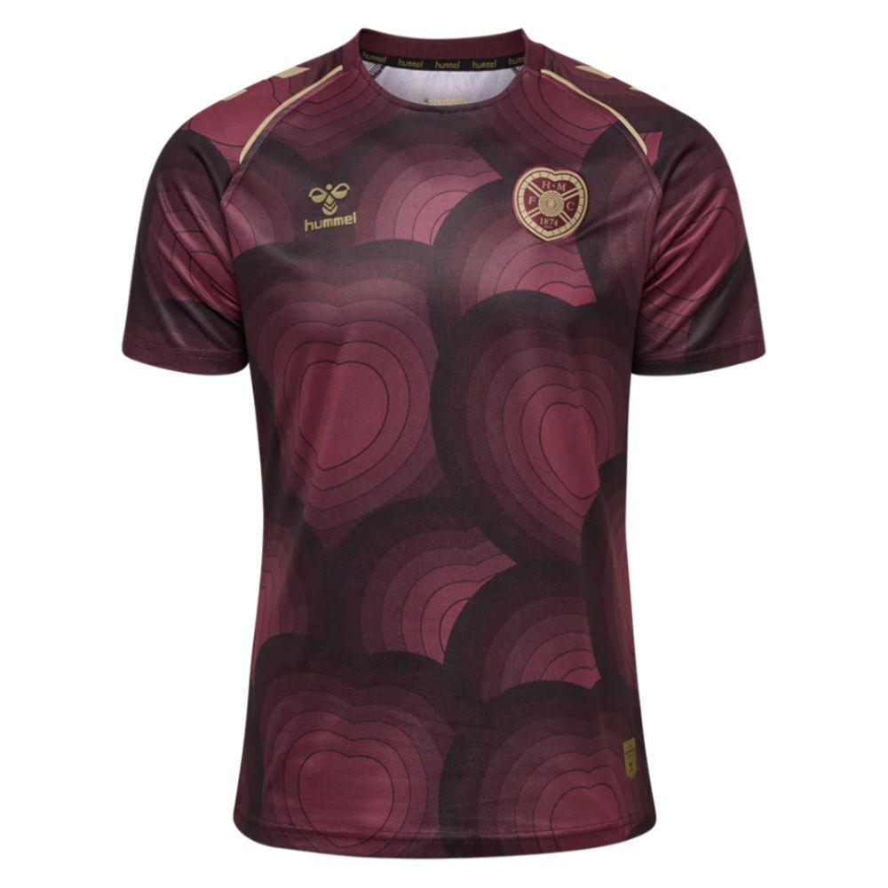 2025-2026 Hearts Home Pre Match Shirt (Maroon)