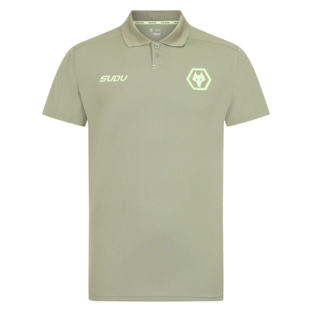 2025-2026 Wolves Players Travel Polo Shirt (Khaki)