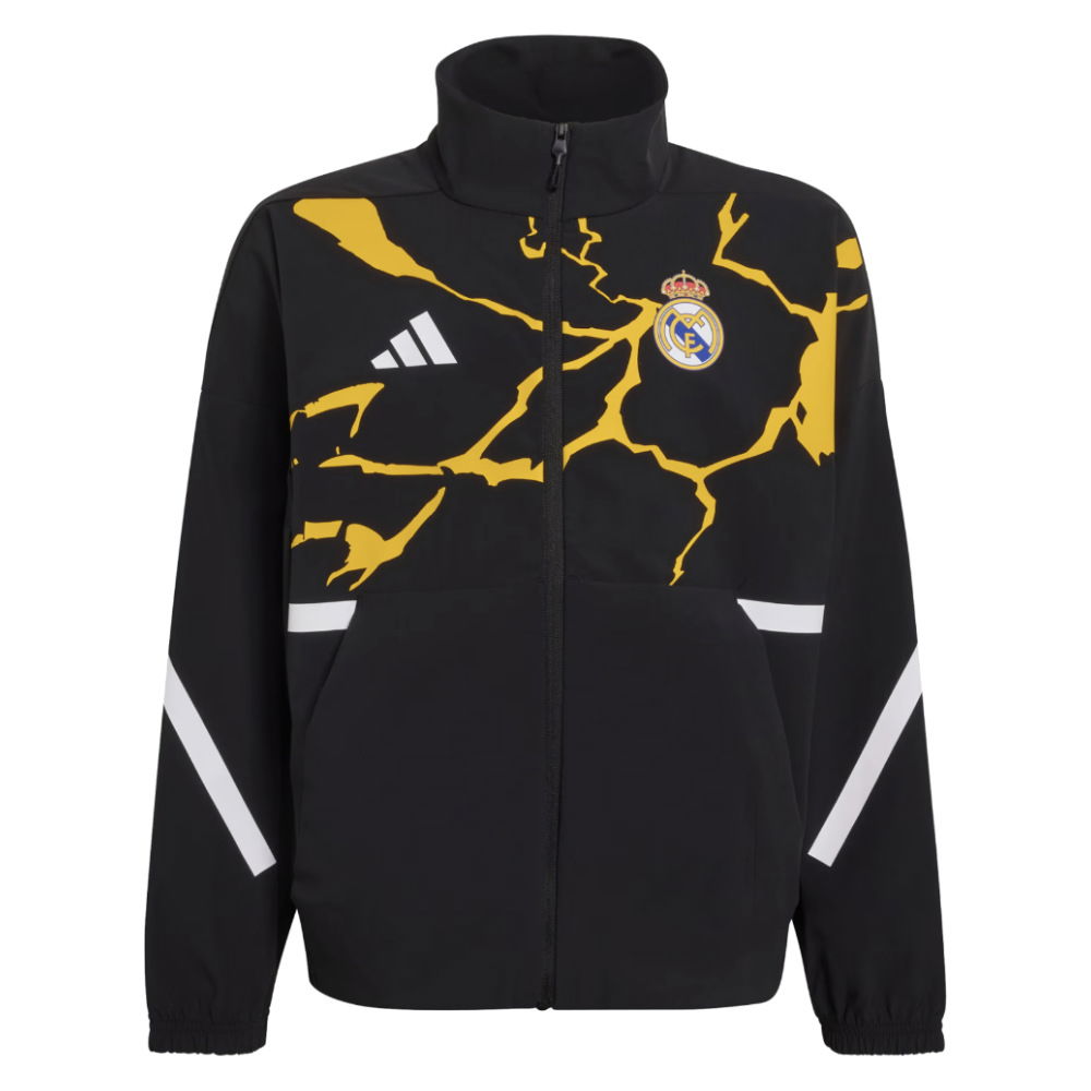2025-2026 Real Madrid Anthem Jacket (Black) - Kids