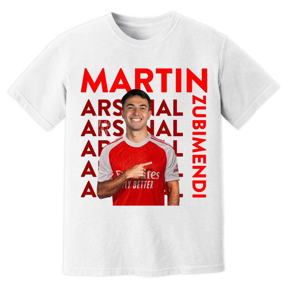 Martin Zubimendi Arsenal New Signing T-Shirt (White)