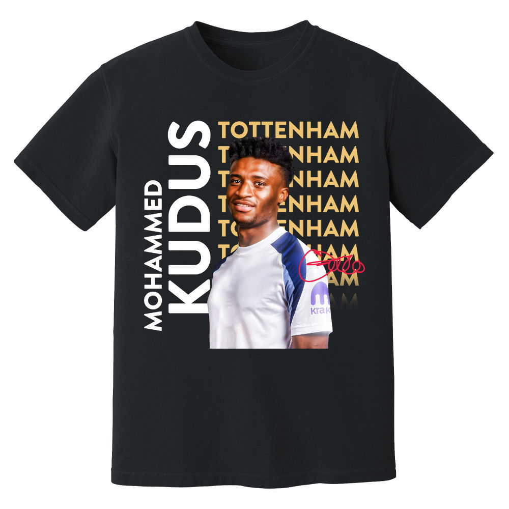 Mohammed Kudus Tottenham New Signing T-Shirt (Black)